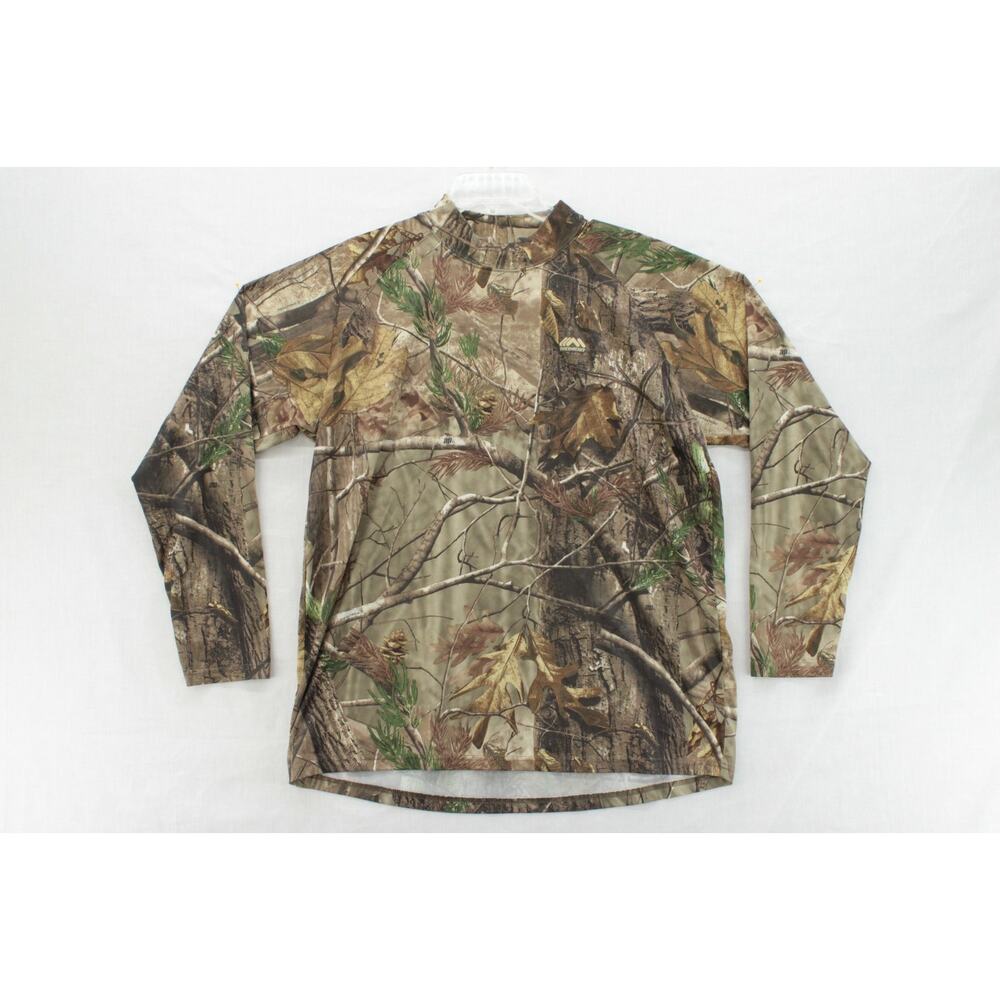 Medalist Realtree Camo Shirt Mens XL Green Woodland Light Weight Hunting Outdoor